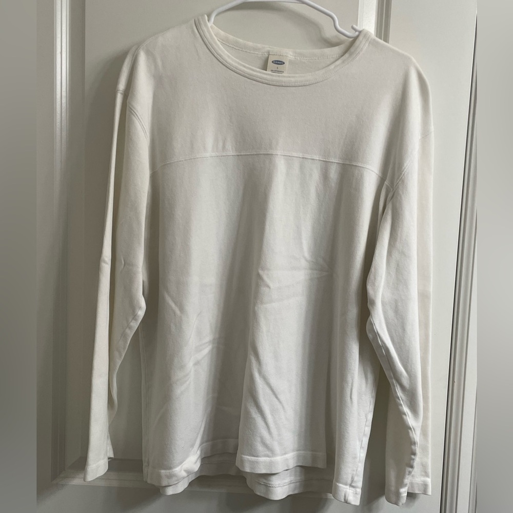 Old Navy Men's White Long Sleeve Tee